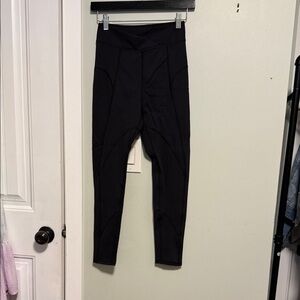 For Love And Lemons High Rise Black Ribbed Leggings - small